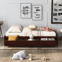 Twin Size Platform Storage Bed With 3 Drawers