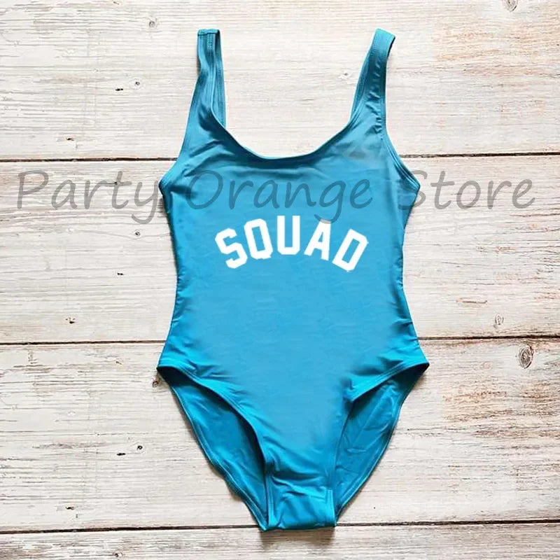 Bachelor Party Sexy One Piece Swimsuit BRIDE & SQUAD