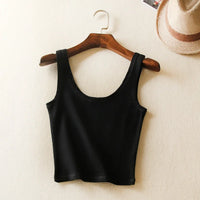 Short Cotton Tank Tops Style Crop Top (Multiple Colors)