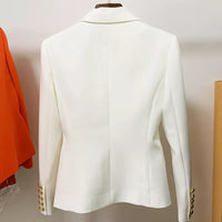 Designer Slim Fitting Metal Buttoned Blazer - Size S-4xl