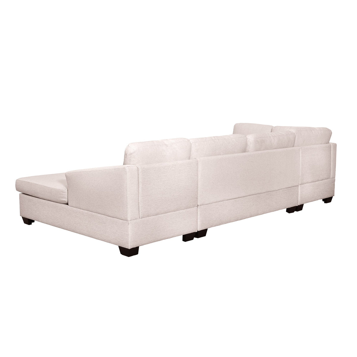 Modern Large U-Shape Sectional Sofa, Double Wide Chaise Lounge Couch,  Beige