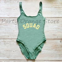 Bachelor Party Sexy One Piece Swimsuit BRIDE & SQUAD