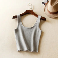 Short Cotton Tank Tops Style Crop Top (Multiple Colors)