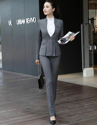 Naviu - 2 Piece Suit Pleated Blazer option of Pencil Skirt or Pants