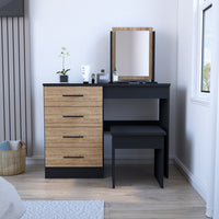 Makeup Dressing Table Roxx, Bedroom, Black / Pine