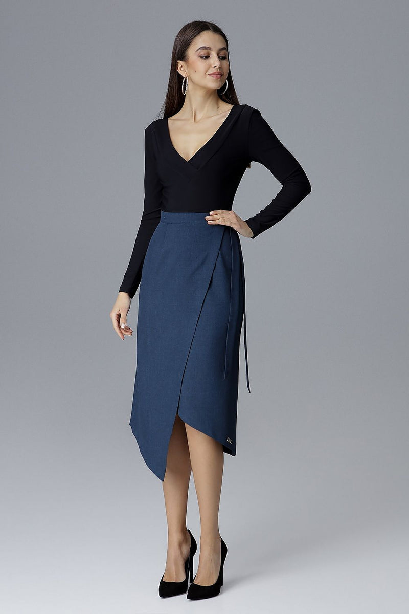 Its a Wrap - Angle Tie Dark Blue Skirt