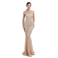 Handmade Gold Beaded Evening Gown