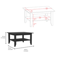 Coffee Table San Jose, One Shelf - Black