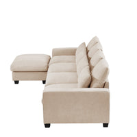 Feather Filled Modern Large L-Shape Convertible Sectional w/ Reversible Chaise