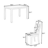 Rustic Minimalist Wood 5-Piece Dining Table Set w/ 4 X-Back Chairs - White