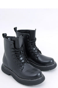 Motorcycle Leather Stitched Lace Up Boots