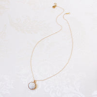 Mini Porcelain Rose Charm Gold-Filled Necklace