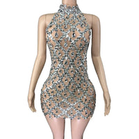 Dripping in Crystals - Sleeveless Mini Dress (Multiple Colors)