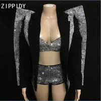 The Diva - Rhinestone Studded Shorts, Top and Jacket