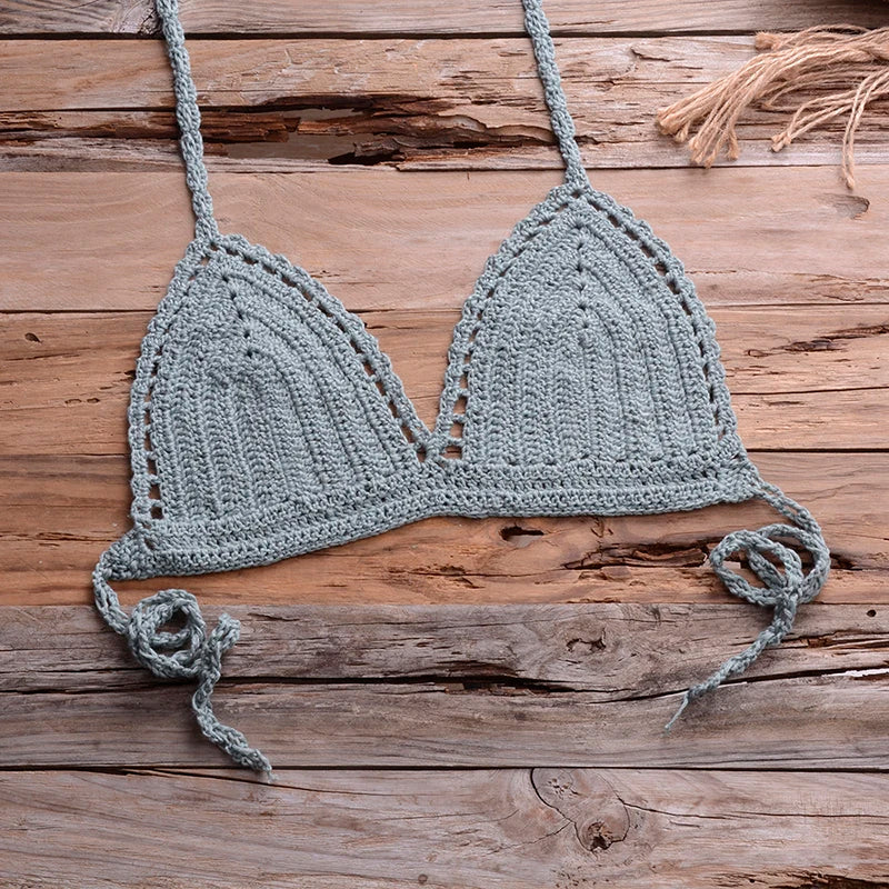 Crochet Push Up Bikini Set Swimsuit