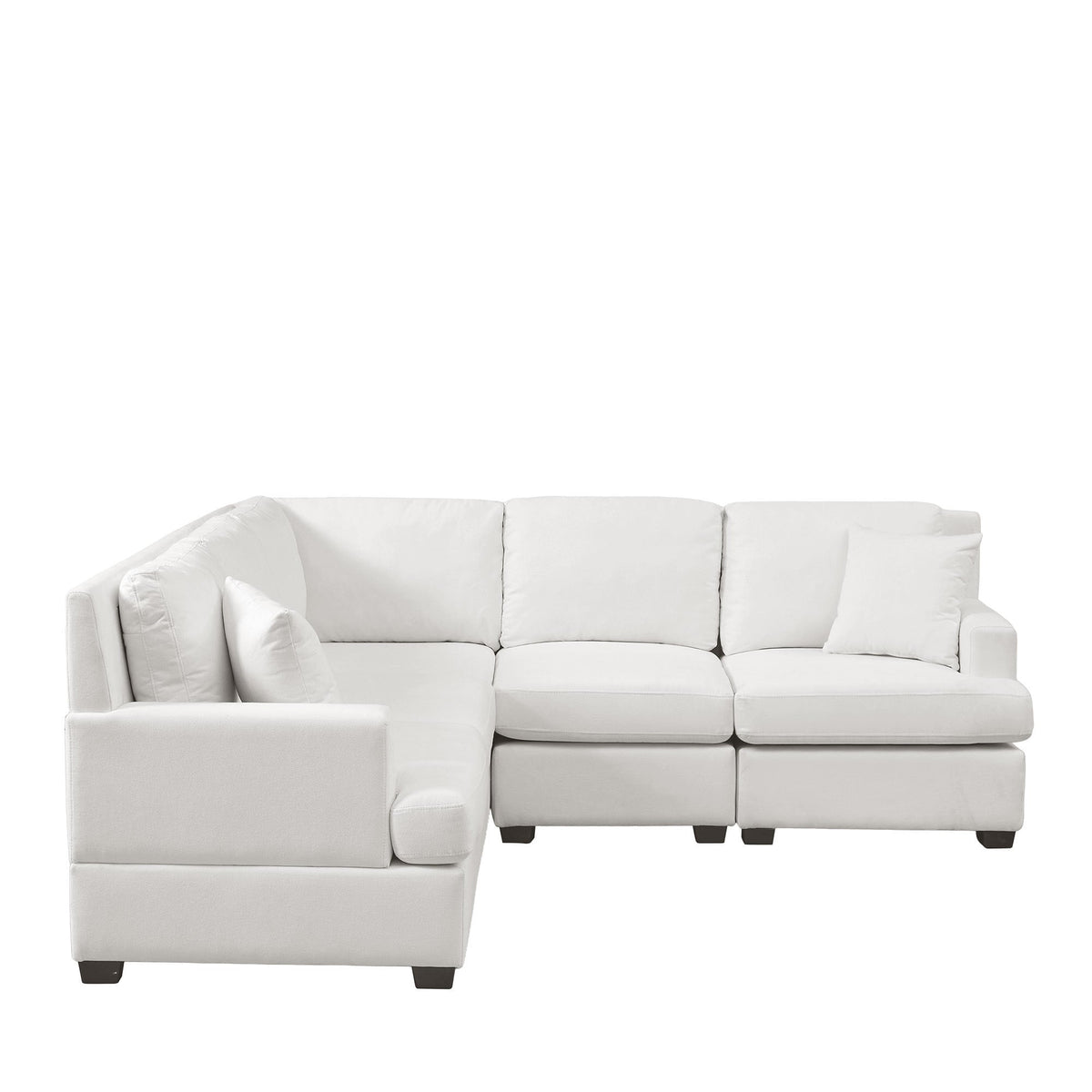 Sectional Modular Sofa With 2 Tossing Cushions and Solid Frame for Living Room