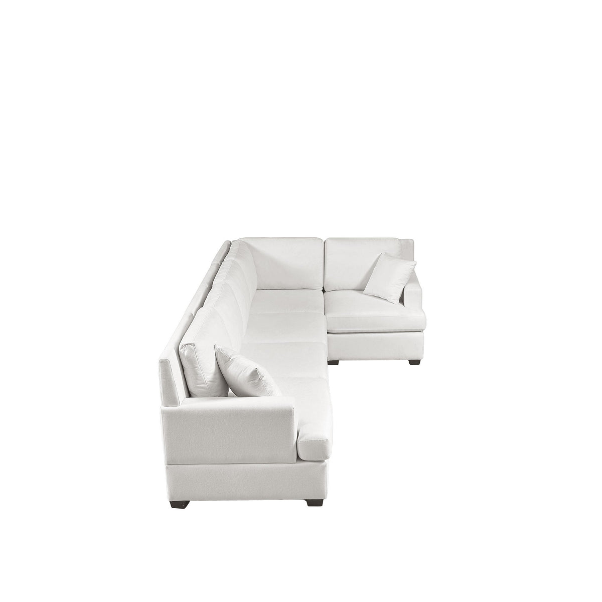 Sectional Modular Sofa With 2 Tossing Cushions and Solid Frame for Living Room