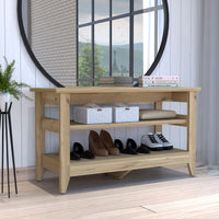 Storage Bench Susho, Upper and Lower Shelf - Light Oak