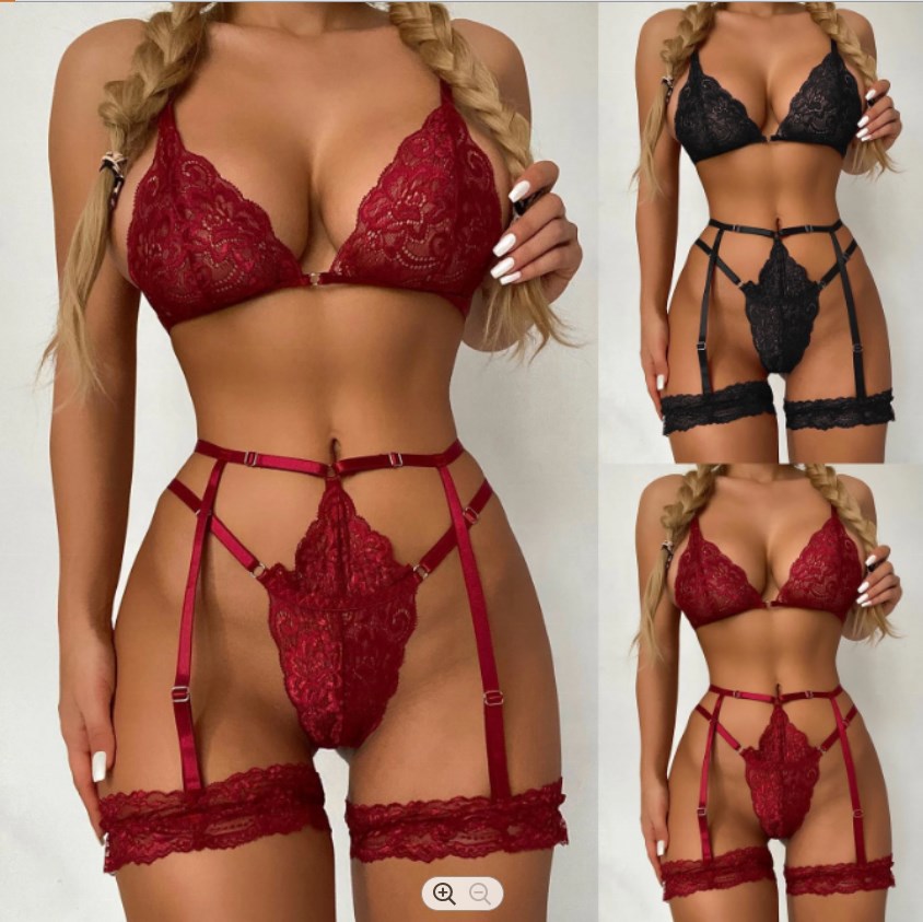 Lace Erotic Strappy Lingerie Set