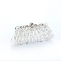 Crystal Evening Clutch w/ Chain & Ruffle (Multiple Colors)