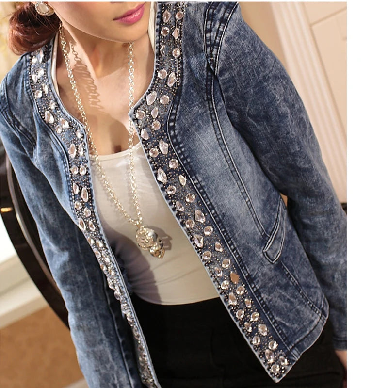 Denim Vintage Diamond Jean Jacket