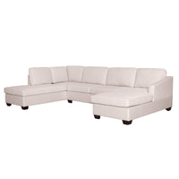 Modern Large U-Shape Sectional Sofa, Double Wide Chaise Lounge Couch,  Beige