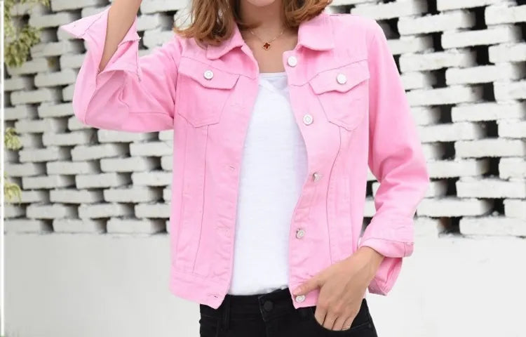 Candy Colors Short Denim Jean Jacket