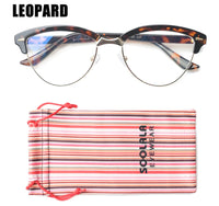 Cat Eye Semi-Rimless Anti Blue Light Filter Eyeglasses