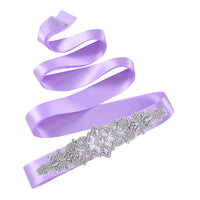 Rhinestones Wedding Belt w/ Crystal Applique for Waistband Bridal Sash