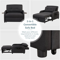 Pull Out Sofa Sleeper 3 in 1 With 2 Wing Table and USB Charge