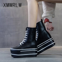 Platform High Top Lace-Up Boots