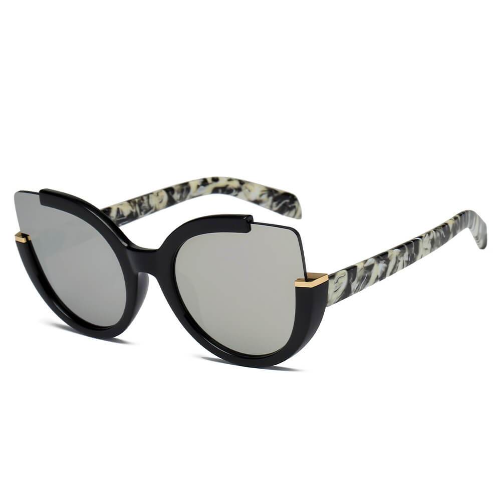 LENOX | Women Cut Out Round Cat Eye Fashion Style Vogue Sunglasses