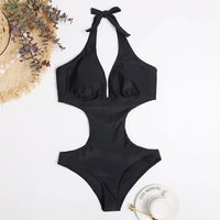 One Piece Deep v Monokini Backless High Cut Swim Suit