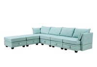 Modern Large U-Shape Modular Sectional Sofa w/ Reversible Chaise & Storage Seat