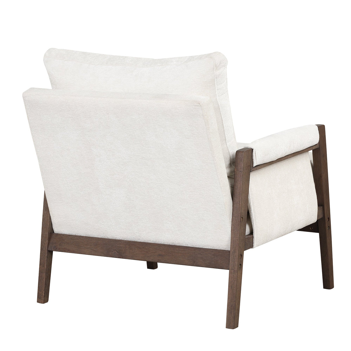 Mid-Century Modern Velvet Accent Chair, Solid Wood and Thick Seat Cushion