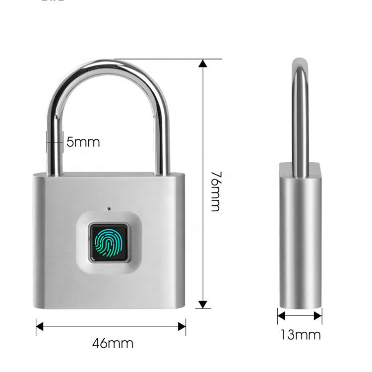 Zinc Alloy Luggage Keyless Electronic Fingerprint Smart Padlock