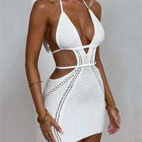 Bohemian Crocheted Knit Cover Up Swim Dress