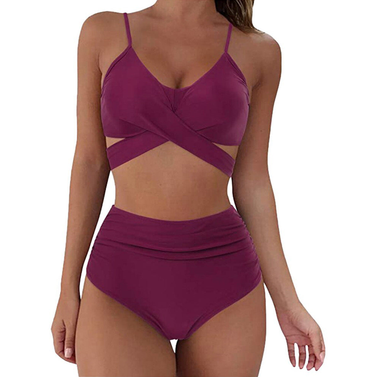 Wrap Push Up High Waisted Bikini 2 piece set (Multiple Colors)