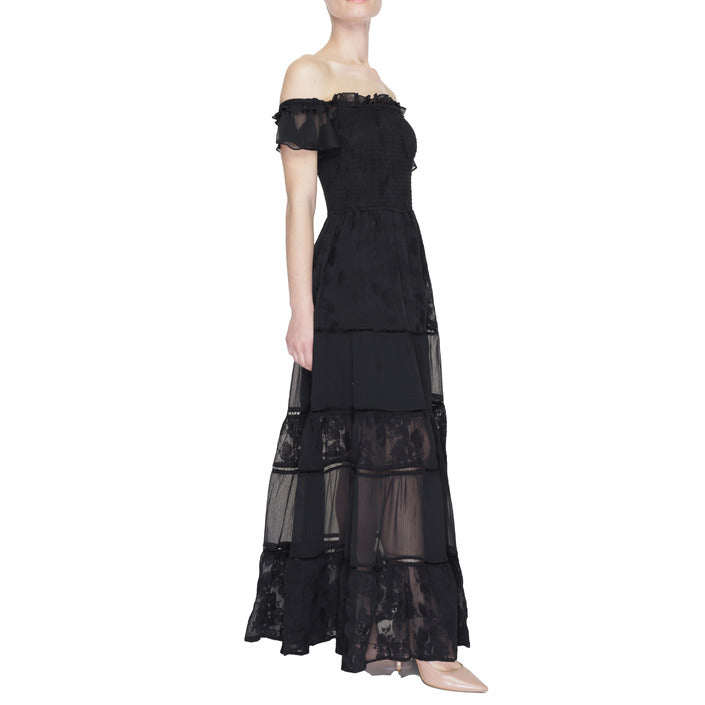 Guess -  Women's Off the Shoulder Black Flowing Dress