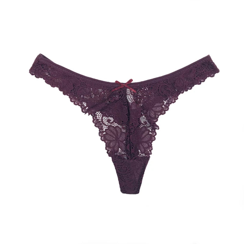 Delicate Lace Low Waist Panties Thong Lingerie