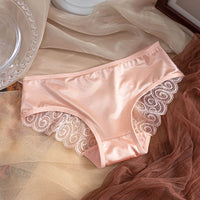 Satin Silk Lace Cross Panties Underwear Briefs Lingerie