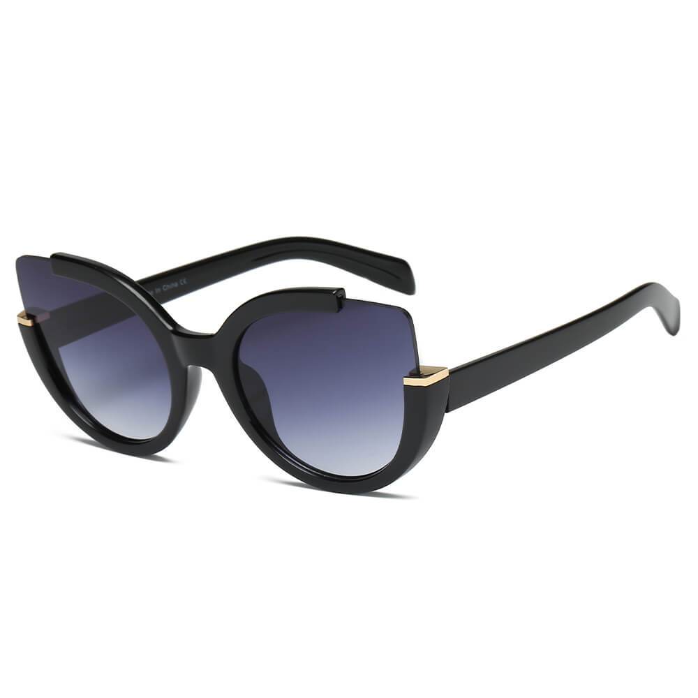 LENOX | Women Cut Out Round Cat Eye Fashion Style Vogue Sunglasses