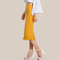 Mango Split Ruffle Pencil Skirt