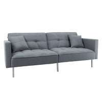 Linen Upholstered Modern Convertible Folding Futon Sofa Bed