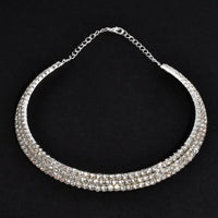 Rhinestone Choker Collar Necklace - 5 Styles