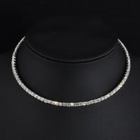 Rhinestone Choker Collar Necklace - 5 Styles