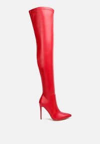 Gush Matte Leather Over Knee Heeled Boots