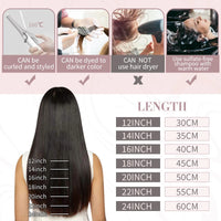 [16 Colors] 7 Pc Clip in Extensions, Human Hair 14-22" Double Weft Remy Hair