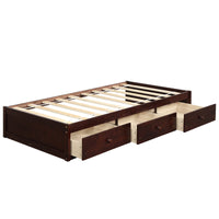 Twin Size Platform Storage Bed With 3 Drawers