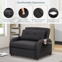 Pull Out Sofa Sleeper 3 in 1 With 2 Wing Table and USB Charge